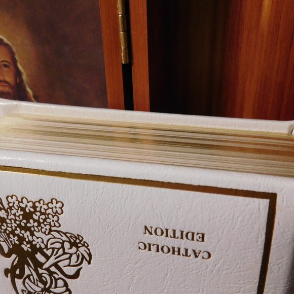 THE HOLY BIBLE Pope John Paul Memorial Edition Catholic Edition in Cedar Box - Picture 12 of 16